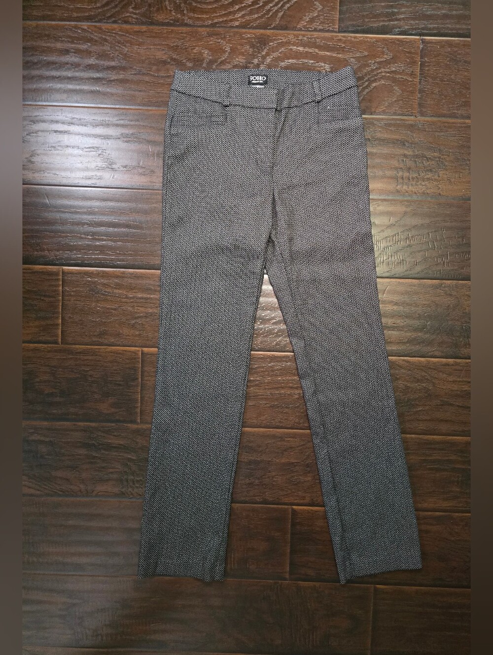 Soho Womens Patterned Black White Casual Dress Pants Size 8